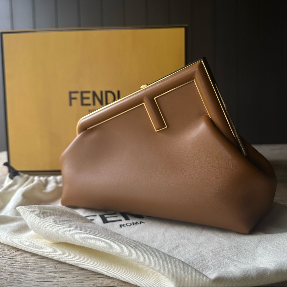 FENDI First Bag Small /  Carmel Brown /  NWT in box